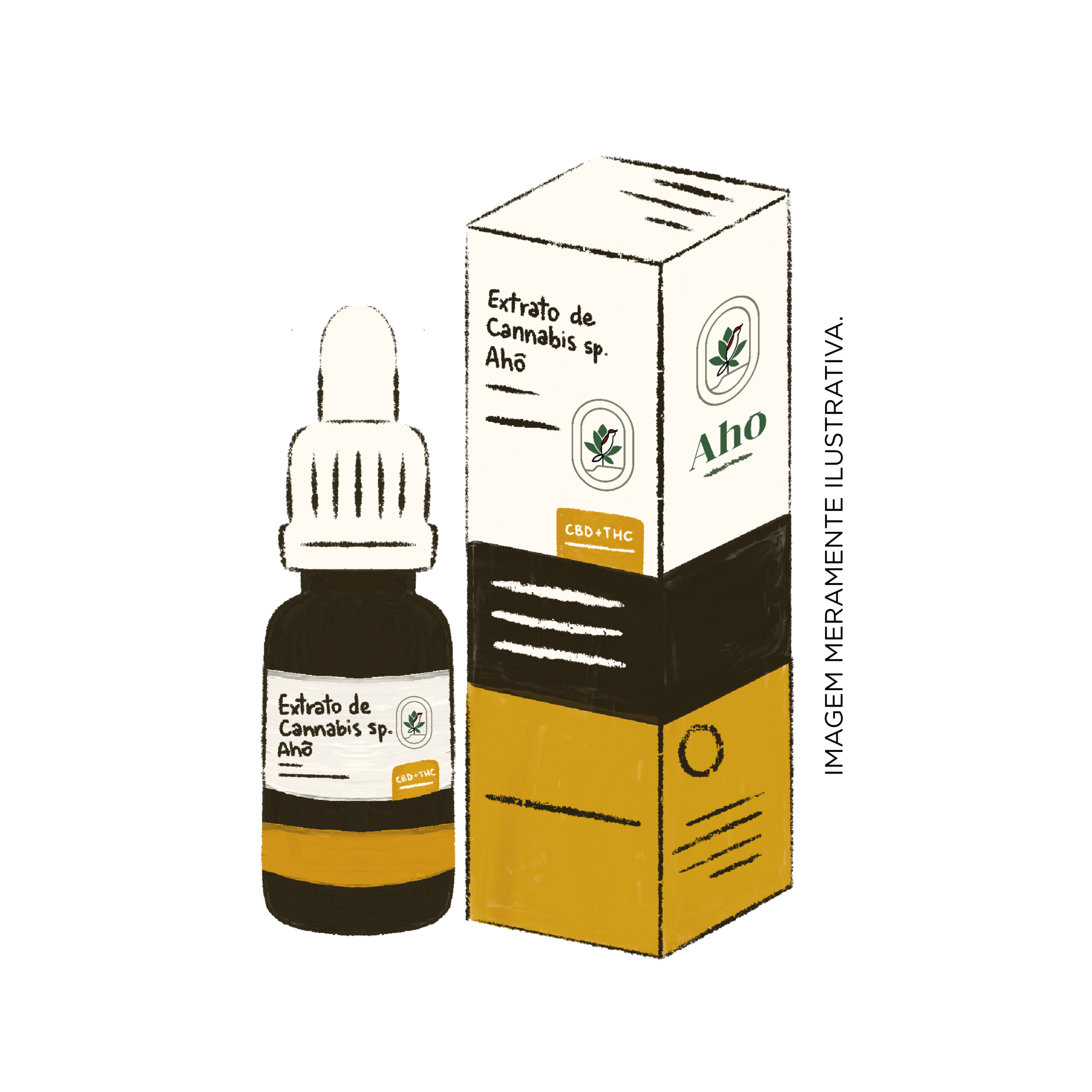 11 Extrato de cannabis sp. Ahô CBD+THC - 30mg/ml - 30ml (Amarelo) - Imagem 1