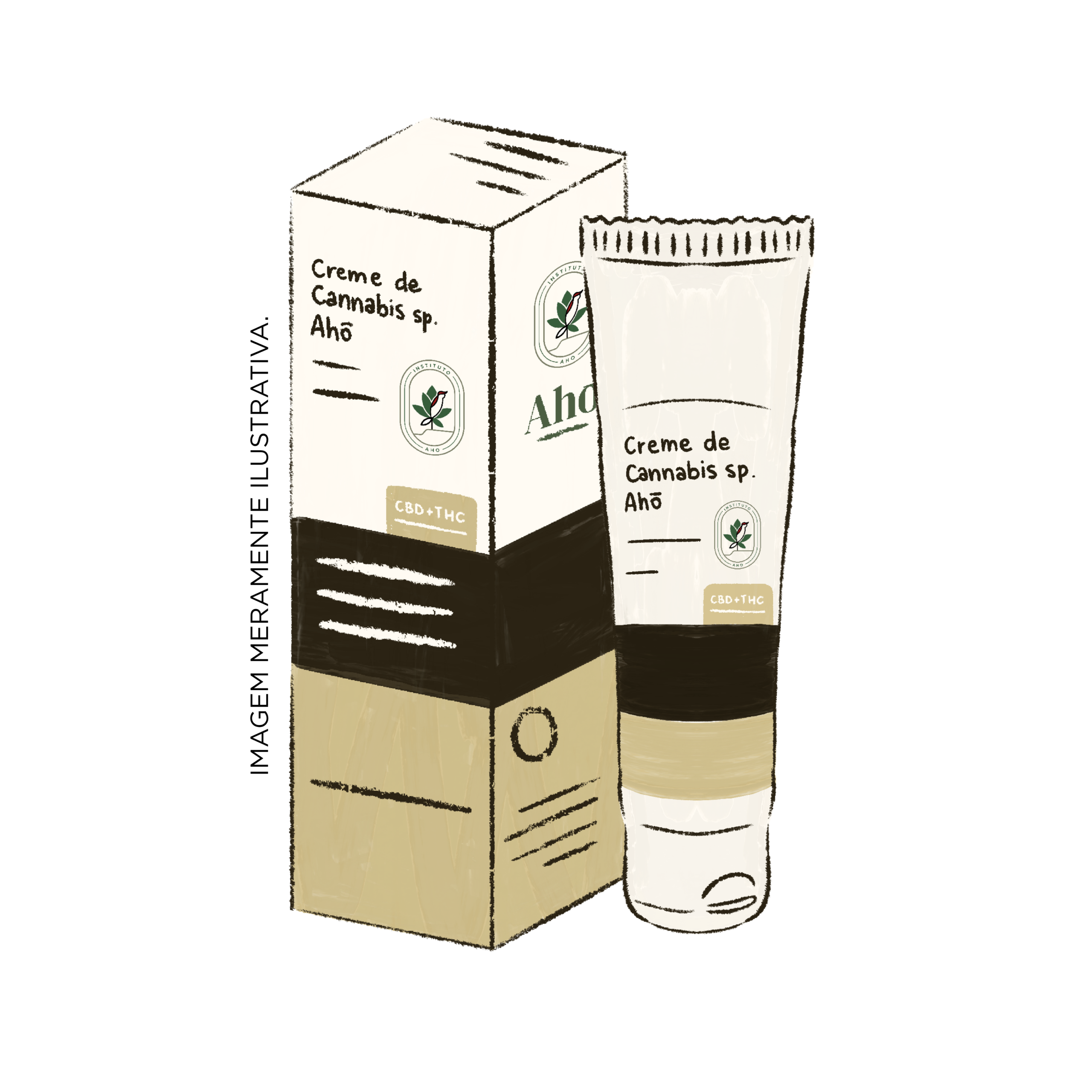 12 Creme de cannabis sp. Ahô CBD+THC - 30mg/g - 30g (Creme) - Imagem 1