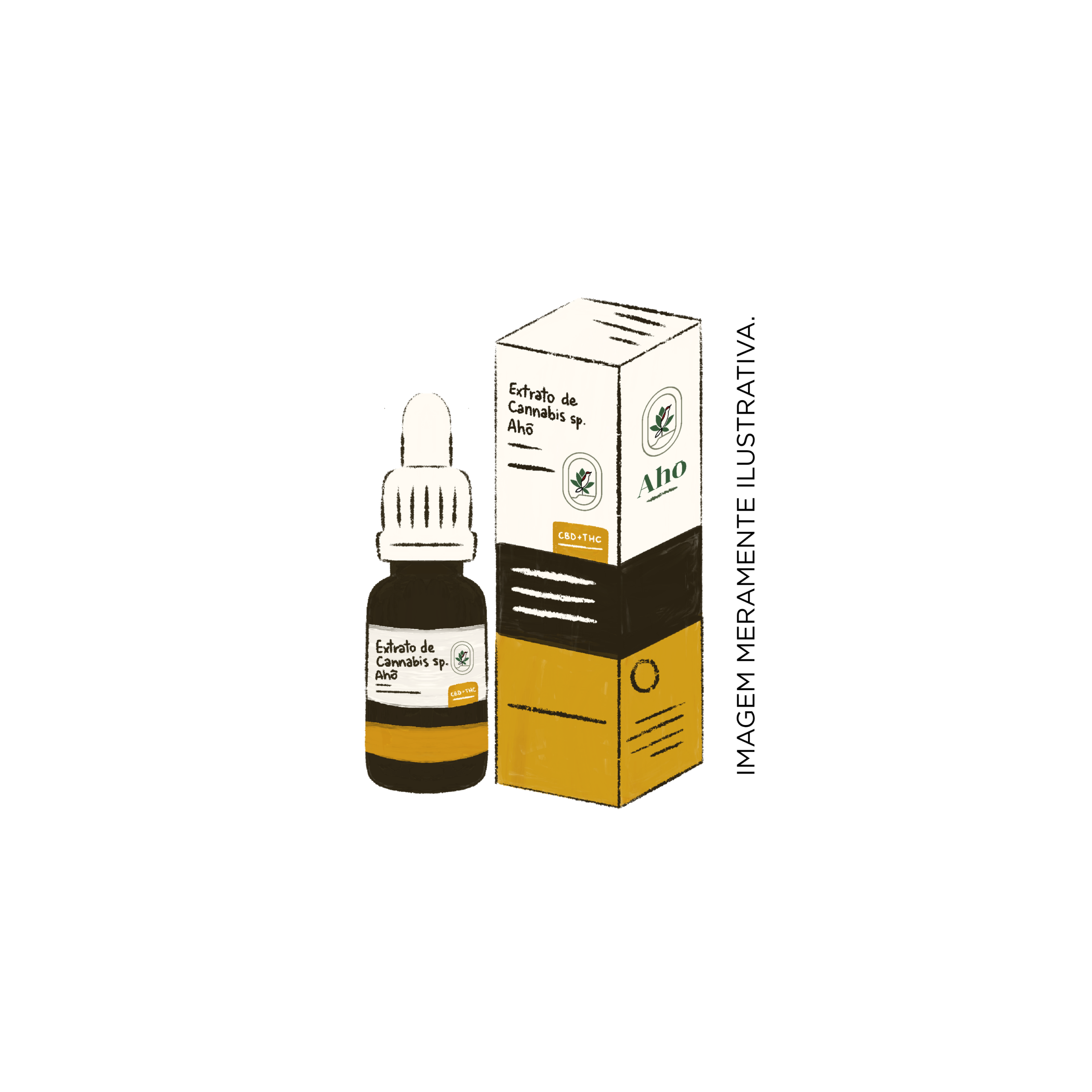8 Extrato de cannabis sp. Ahô CBD+THC - 30mg/ml - 10ml (Amarelo) - Imagem 1